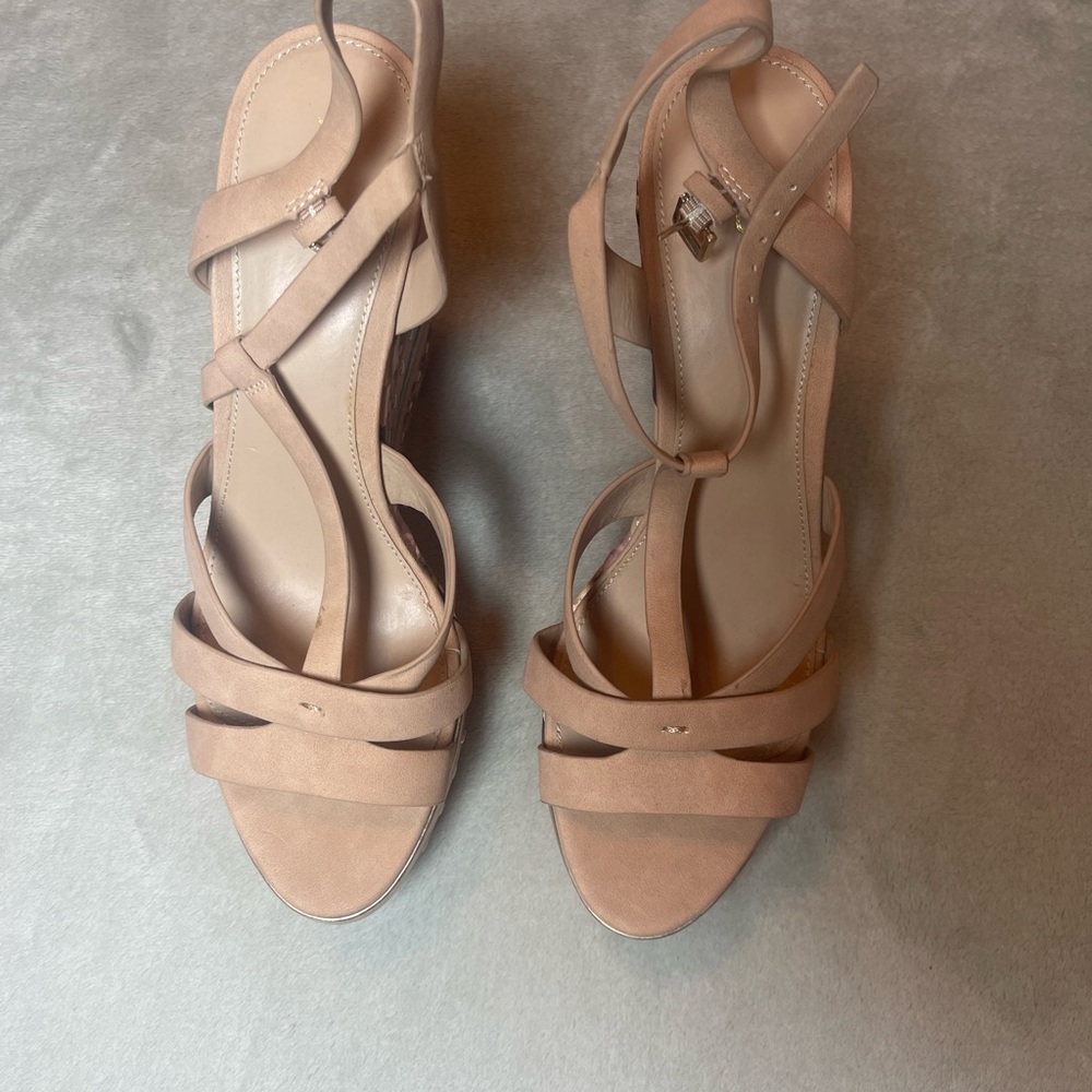 Aldo Women's Pink Strappy Wedge Sandals - Neutral Pink - Picture 5 of 9